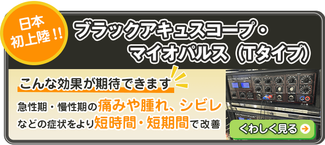 日本初上陸!!ブラックアキュスコープ・マイオパルス（Tタイプ）